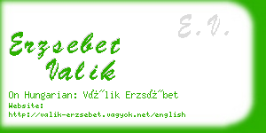 erzsebet valik business card